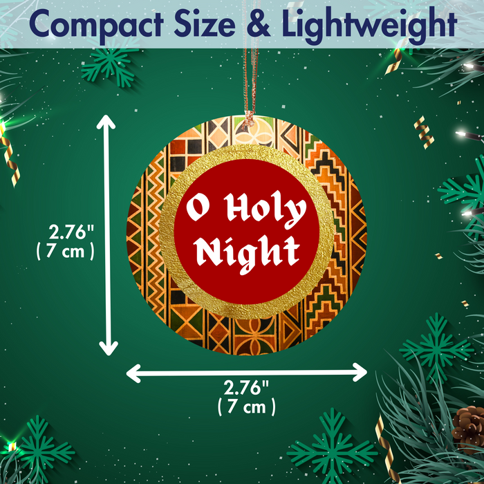 Christmas Ornament O Holy Night - African Print Inspired & Faith-Based