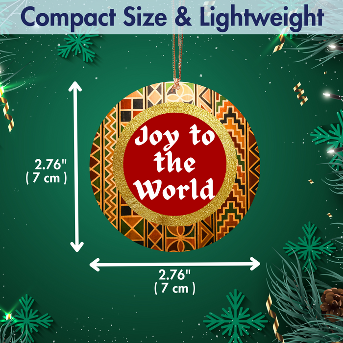 Christmas Ornament Joy to the World - African Print Inspired & Faith-Based