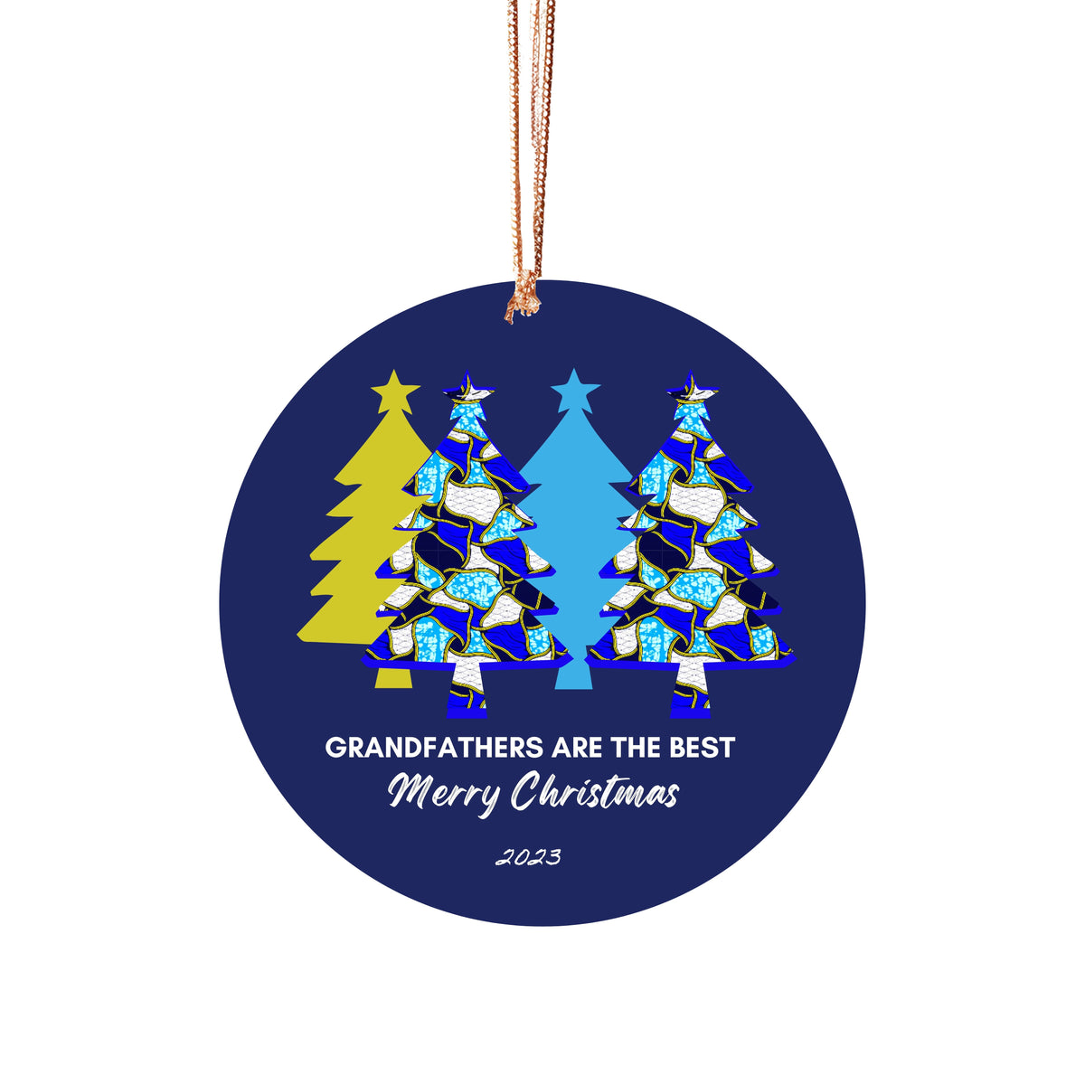 Christmas Ornament for Grandfathers - African Print Inspired