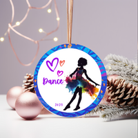 Christmas Ornament for Dancer (Little Girl) - African Print Inspired
