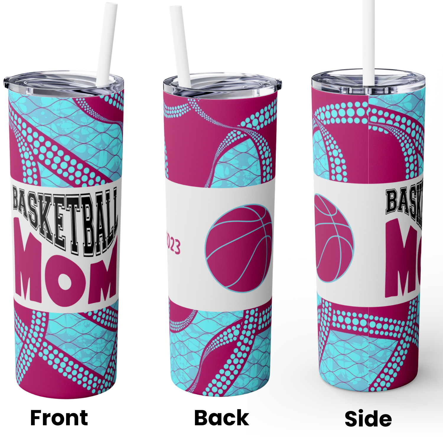 Sport's Mom & Sport's Dad Skinny Tumbler with Straw, 20oz