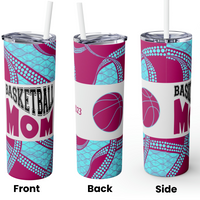 Sport's Mom & Sport's Dad Skinny Tumbler with Straw, 20oz