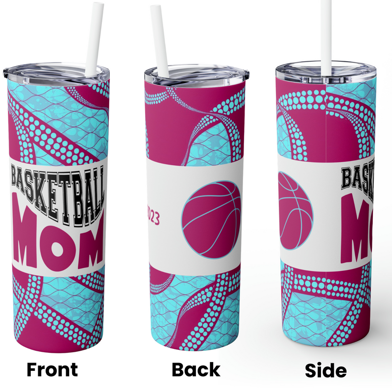 Sport's Mom & Sport's Dad Skinny Tumbler with Straw, 20oz
