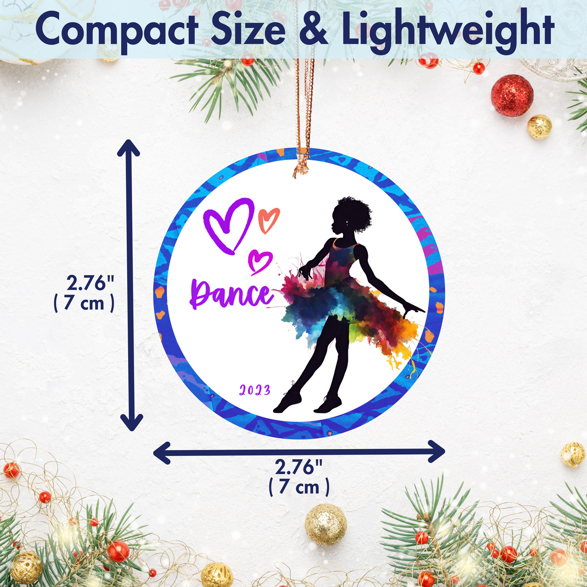 Christmas Ornament for Dancer (Little Girl) - African Print Inspired