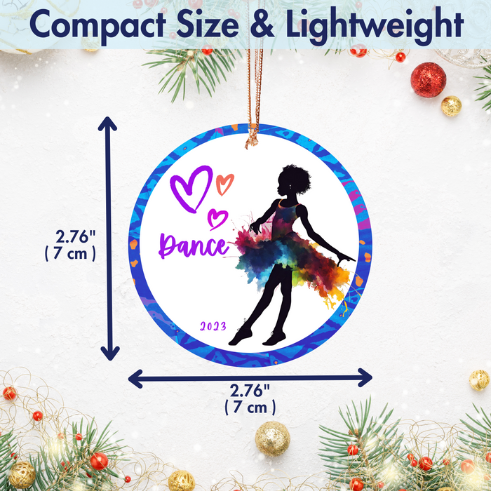 Christmas Ornament for Dancer (Little Girl) - African Print Inspired