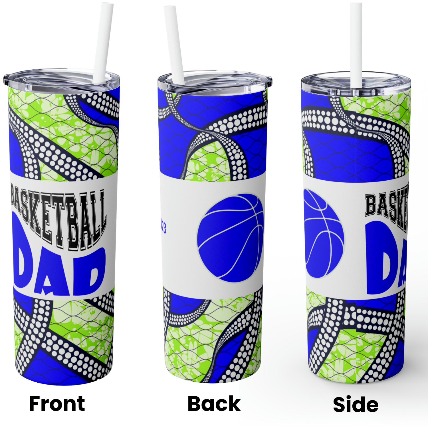 Sport's Mom & Sport's Dad Skinny Tumbler with Straw, 20oz