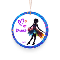 Christmas Ornament for Dancer (Little Girl) - African Print Inspired