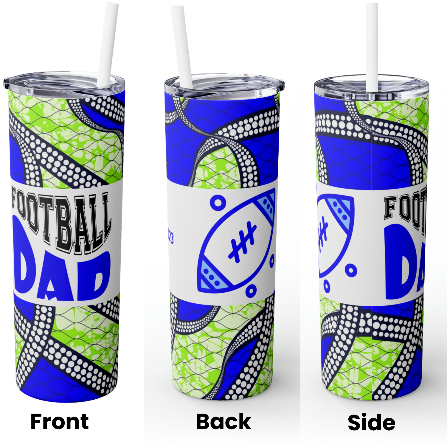 Sport's Mom & Sport's Dad Skinny Tumbler with Straw, 20oz