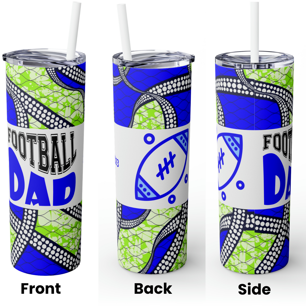 Sport's Mom & Sport's Dad Skinny Tumbler with Straw, 20oz