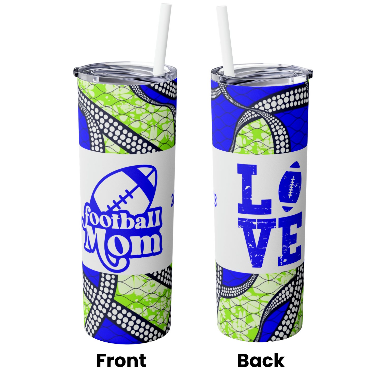 Sport's Mom & Sport's Dad Skinny Tumbler with Straw, 20oz