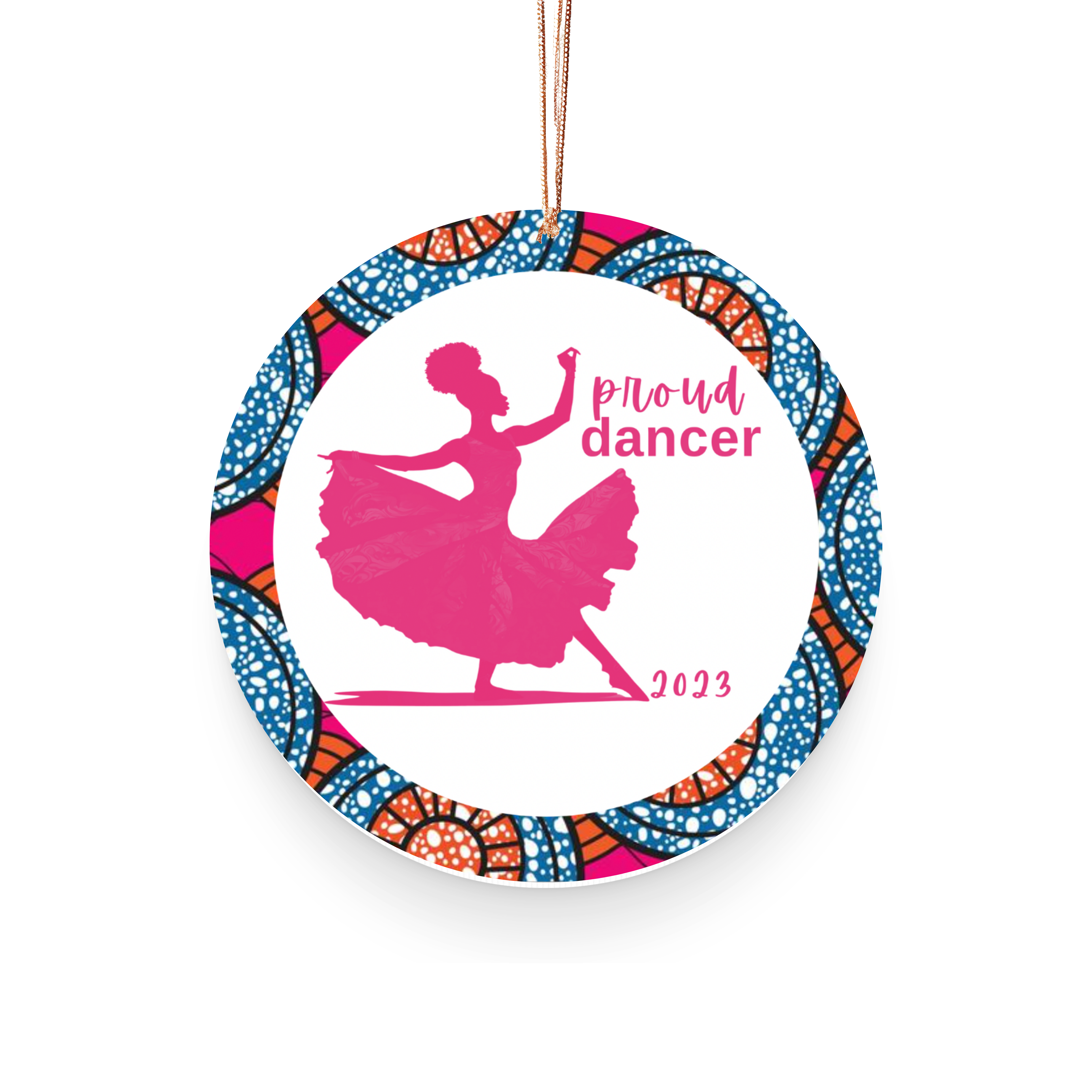 Christmas Ornament for Dancer (Female) - African Print Inspired