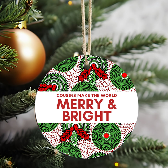 Christmas Ornament for Cousins - African Print Inspired