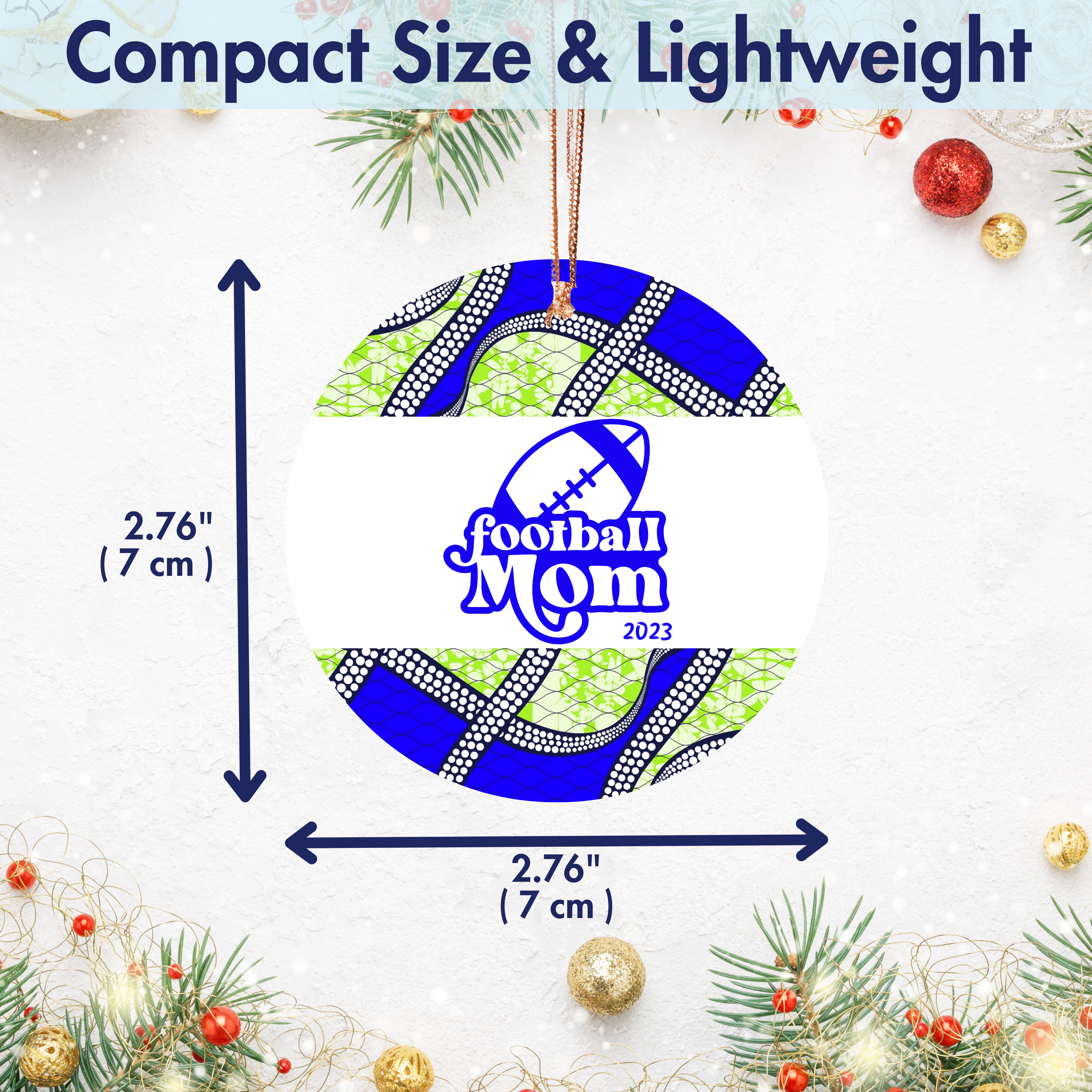 Christmas Ornament for Football Mom - African Print Inspired