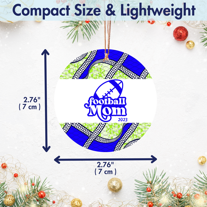 Christmas Ornament for Football Mom - African Print Inspired