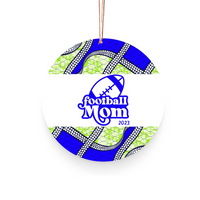 Christmas Ornament for Football Mom - African Print Inspired