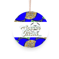 Christmas Ornament for Soccer Mom - African Print Inspired