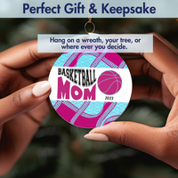 Christmas Ornament for Basketball Mom - African Print Inspired