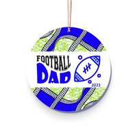Christmas Ornament for Football Dad - African Print Inspired