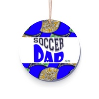 Christmas Ornament for Soccer Dad - African Print Inspired