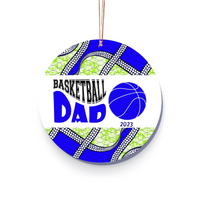 Christmas Ornament for Basketball Dad - African Print Inspired
