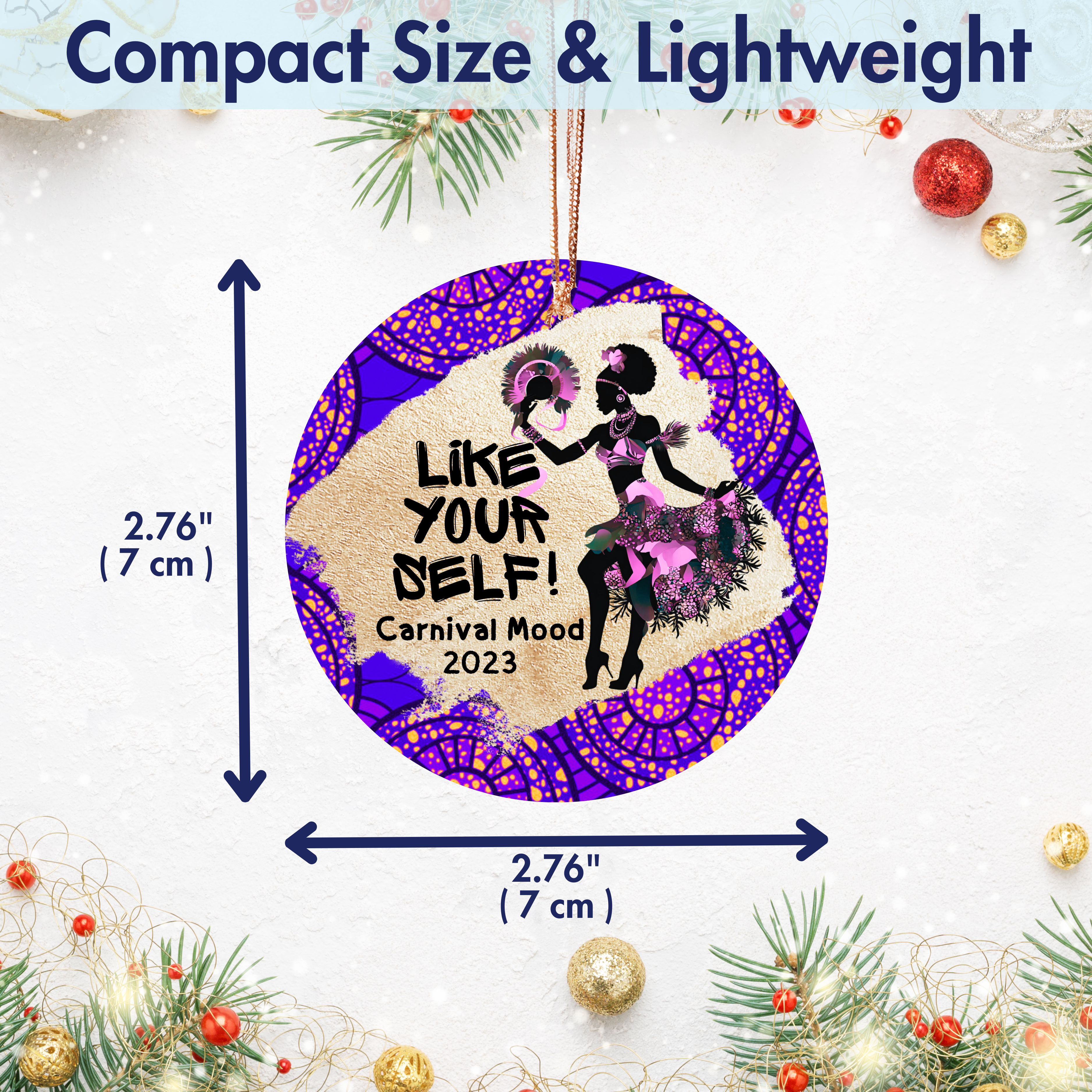 Holiday Ornament for Carnival - African Print Inspired