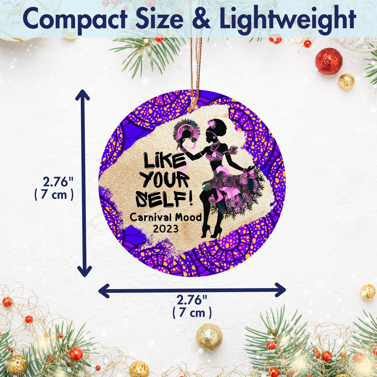 Holiday Ornament for Carnival - African Print Inspired