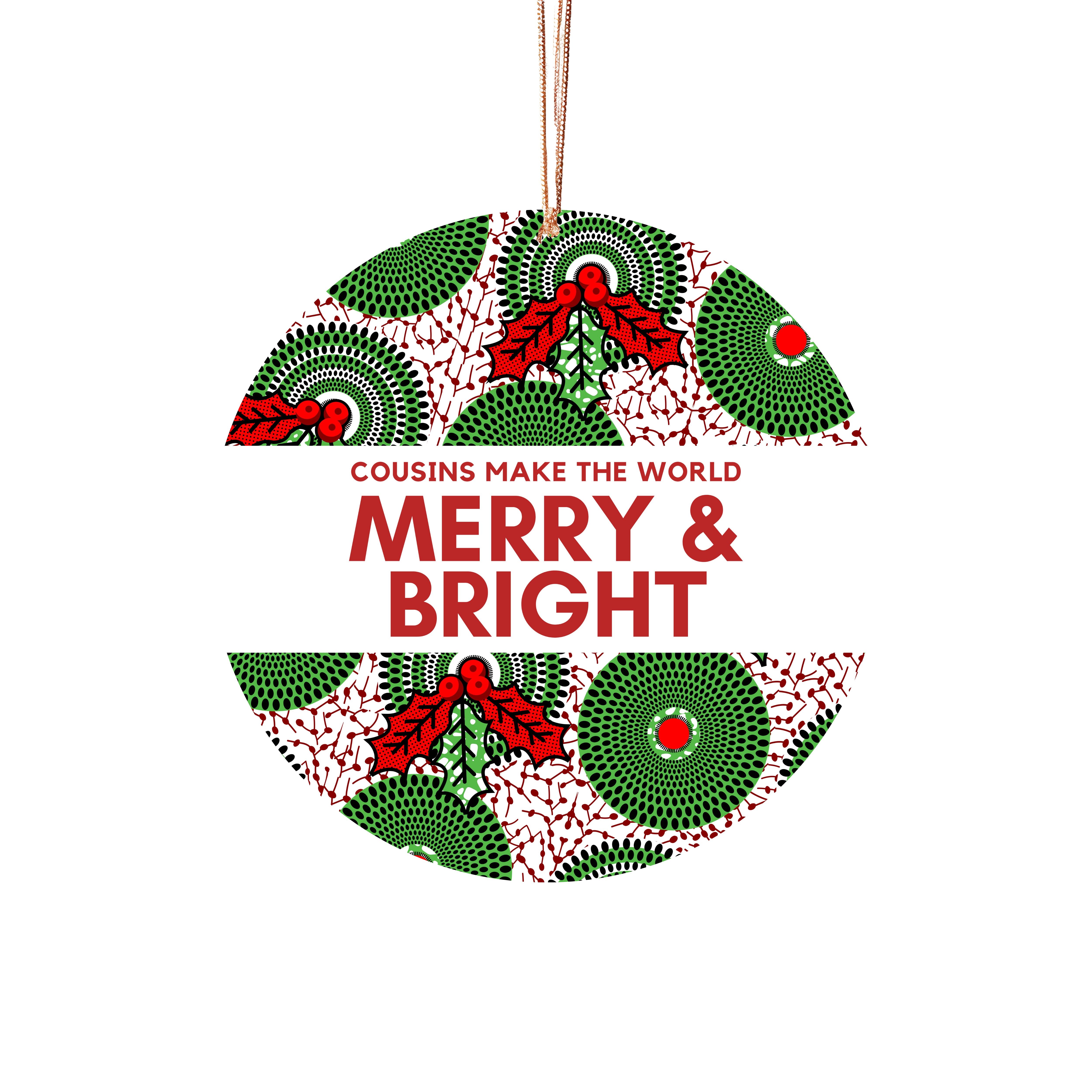 Christmas Ornament for Cousins - African Print Inspired
