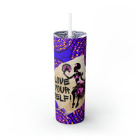 "Love" Skinny Tumbler with Straw, 20oz