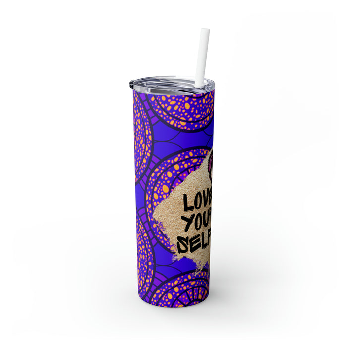 "Love" Skinny Tumbler with Straw, 20oz