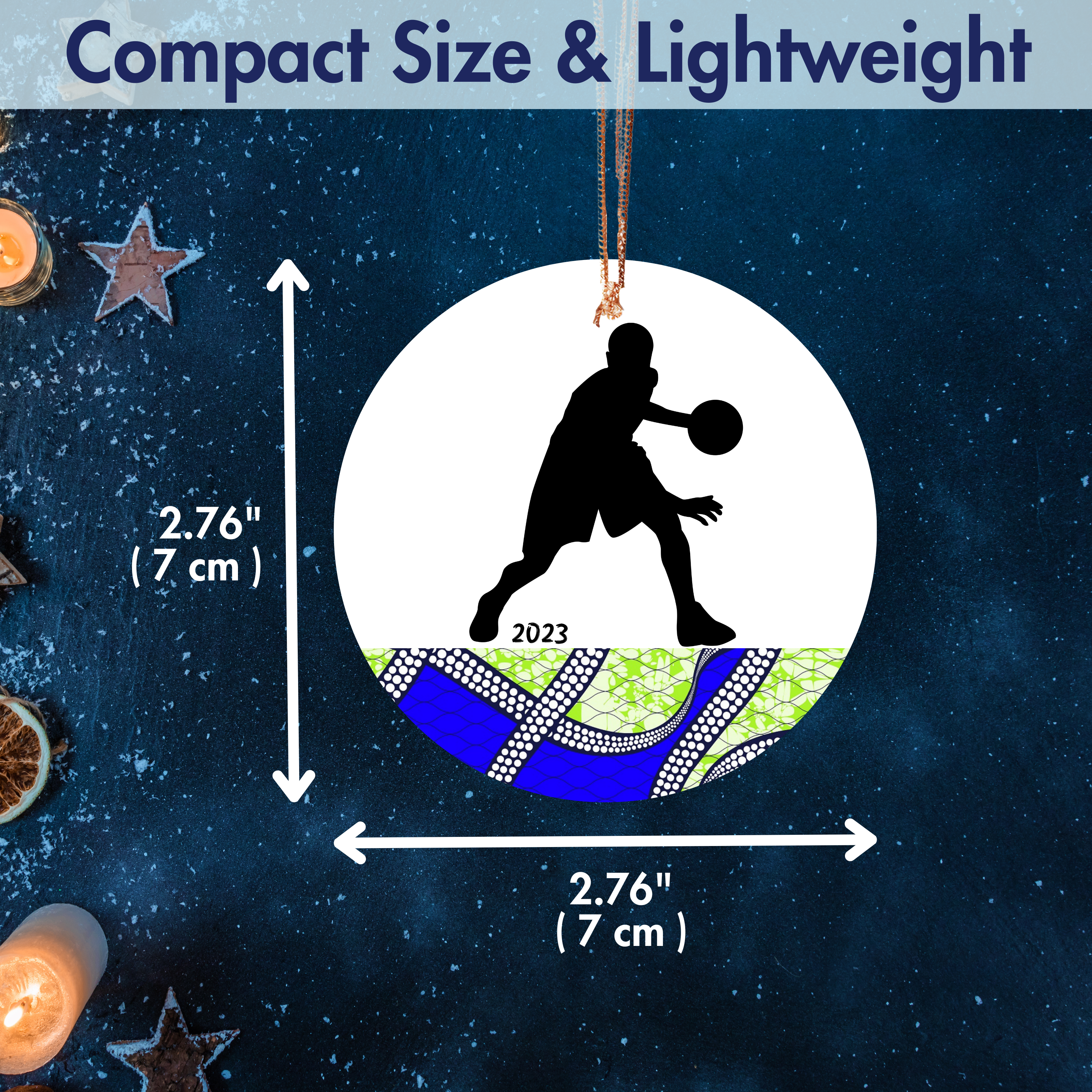 Christmas Ornament for Basketball Player & Fan (Boy) - African Print Inspired