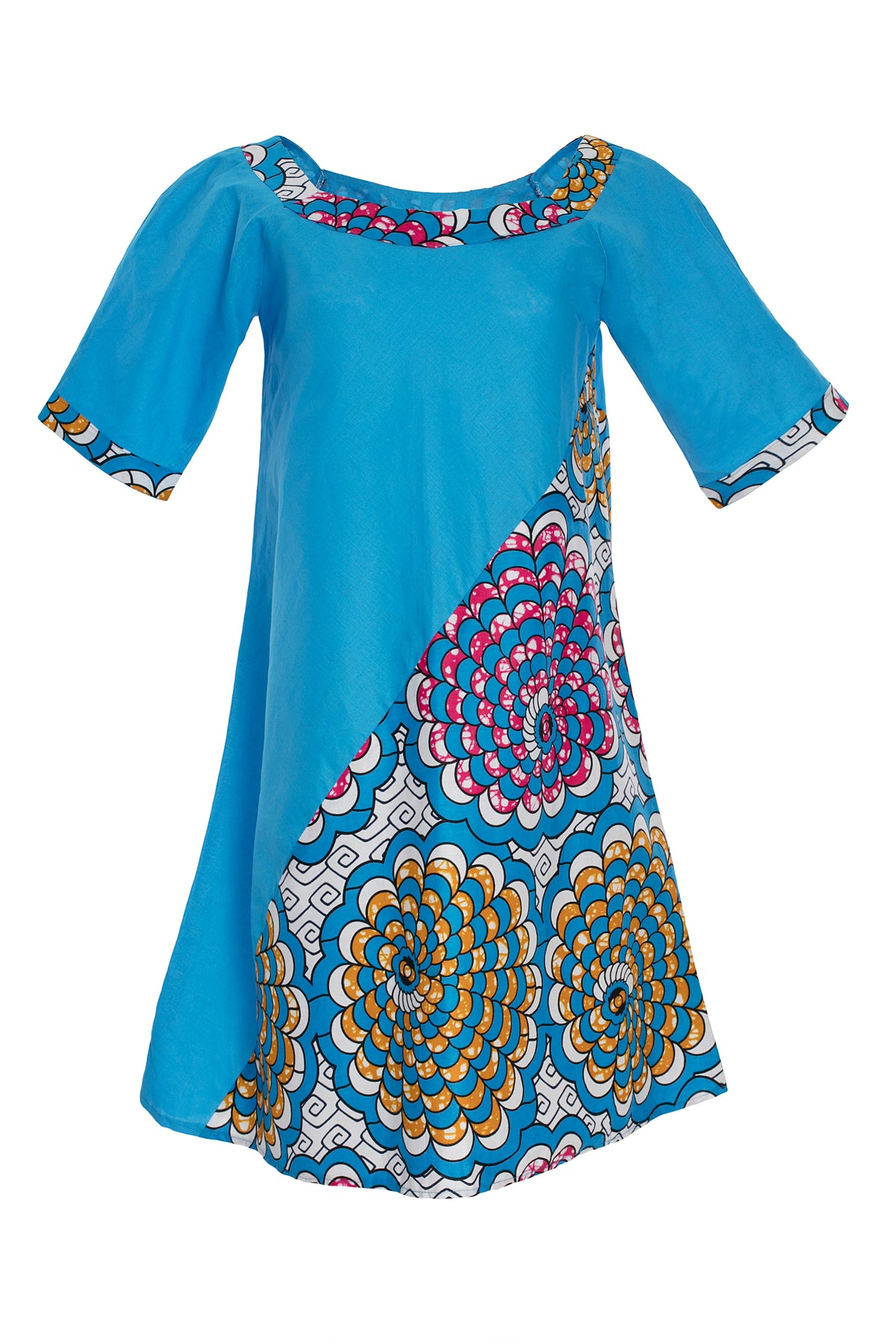 Saturday Love Linen and African Print Dress