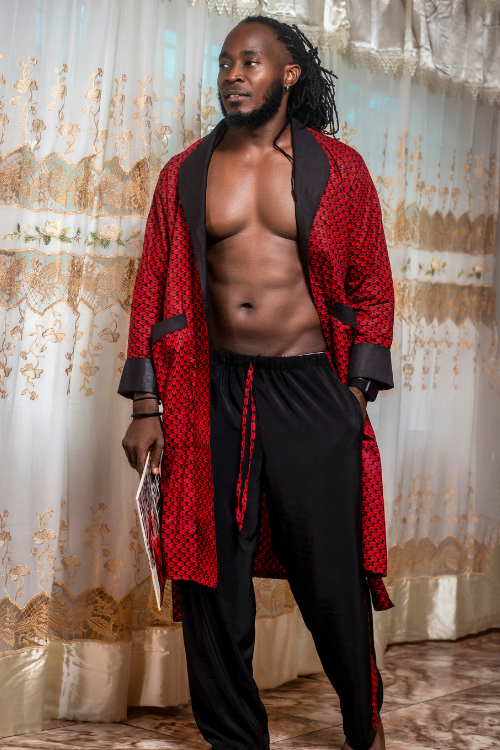 "Adore Him" Robe in African Print