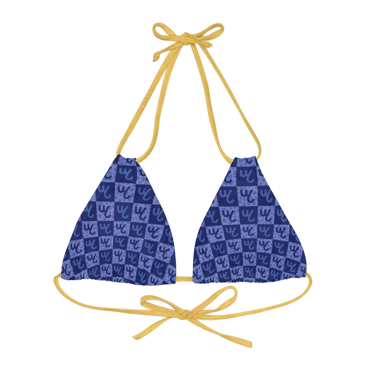 Strappy Triangle African Print Bikini Top