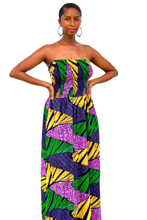 Summer Dream African Print Maxi Reversible Dress