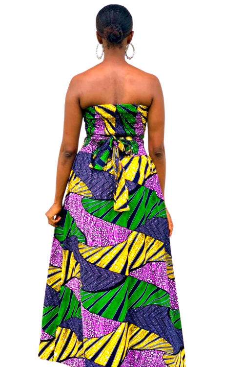 Summer Dream African Print Maxi Reversible Dress