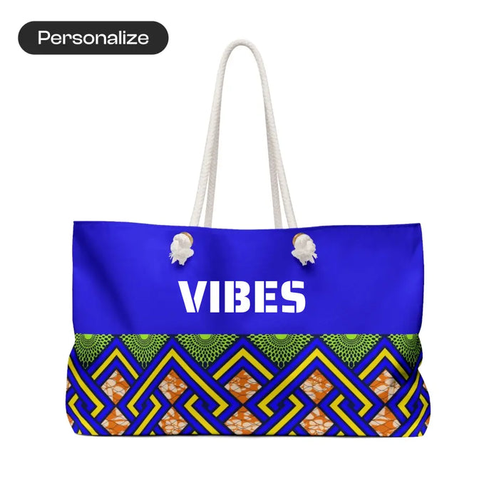 Personalized African Print Tote Bag