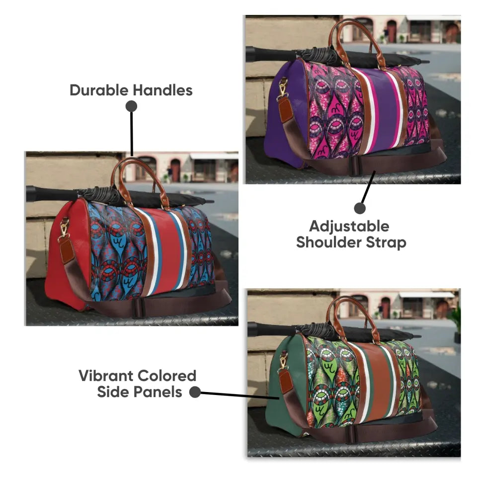 Personalized African Print Weekender Bag (Waterproof Duffle)