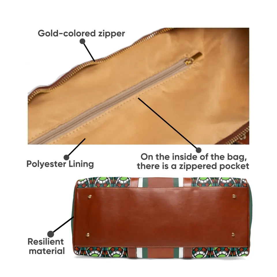 Personalized African Print Weekender Bag (Waterproof Duffle)