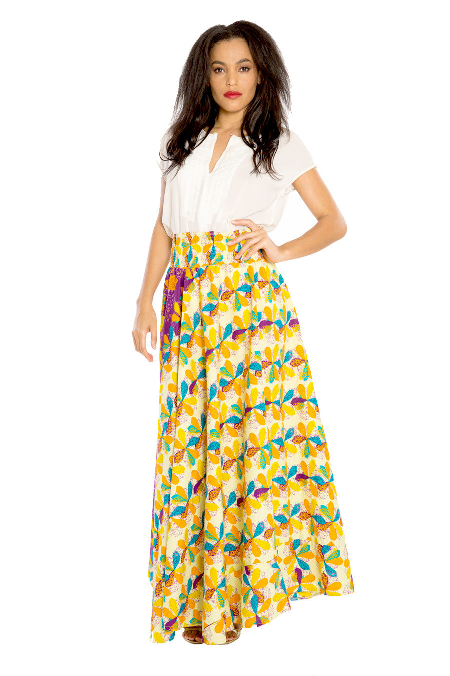 Bohemian Beauty African Print Maxi Skirt
