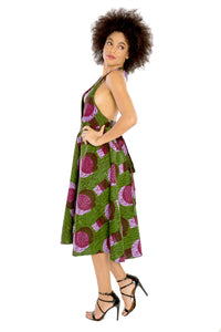 african dresses african print women halter wrap  dress fashion wax and wonder