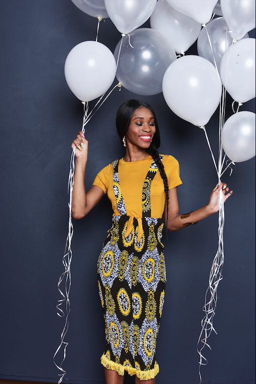 Fine and Fringe African Print Suspender Skirt