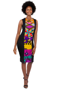African patch dress sustainable fashion wax and wonder