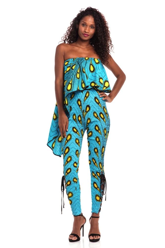 Weekend Magic African Print Smocked Jumpsuit