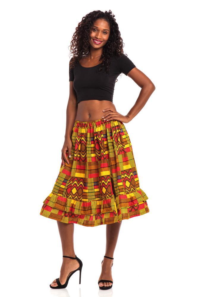 Vacation Vibes African Print Skirt