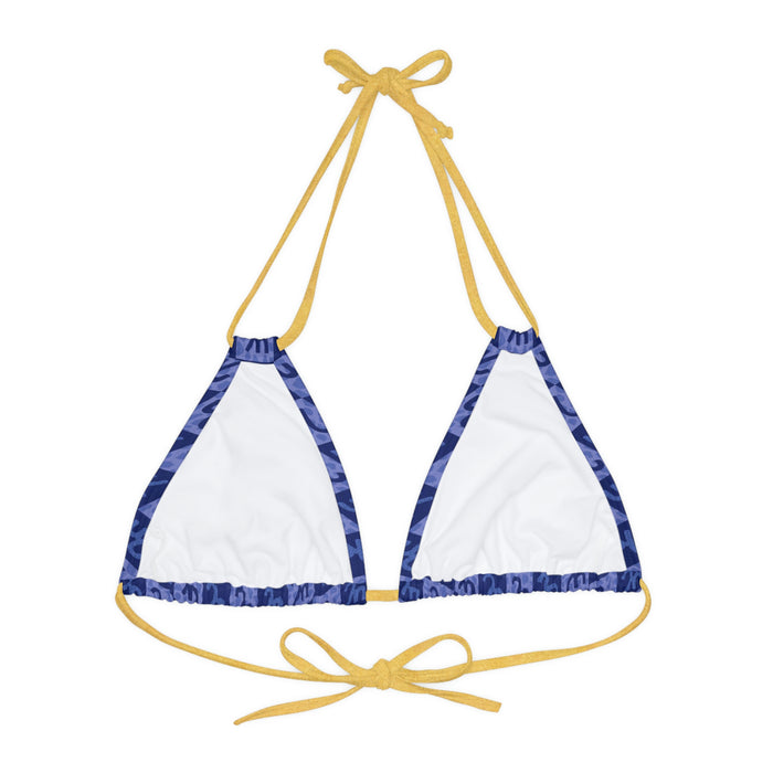 Strappy Triangle African Print Bikini Top