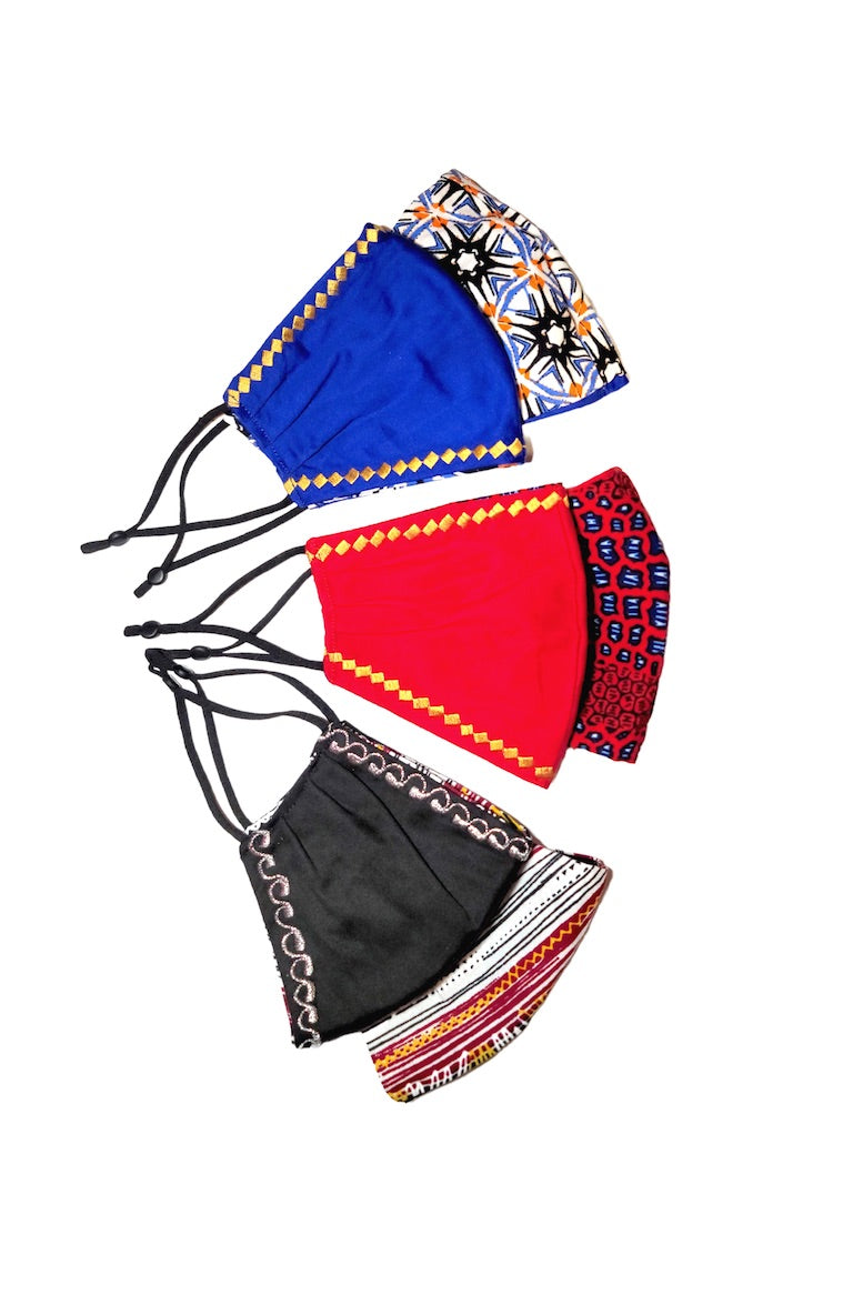reversible face mask african print wax and wonde